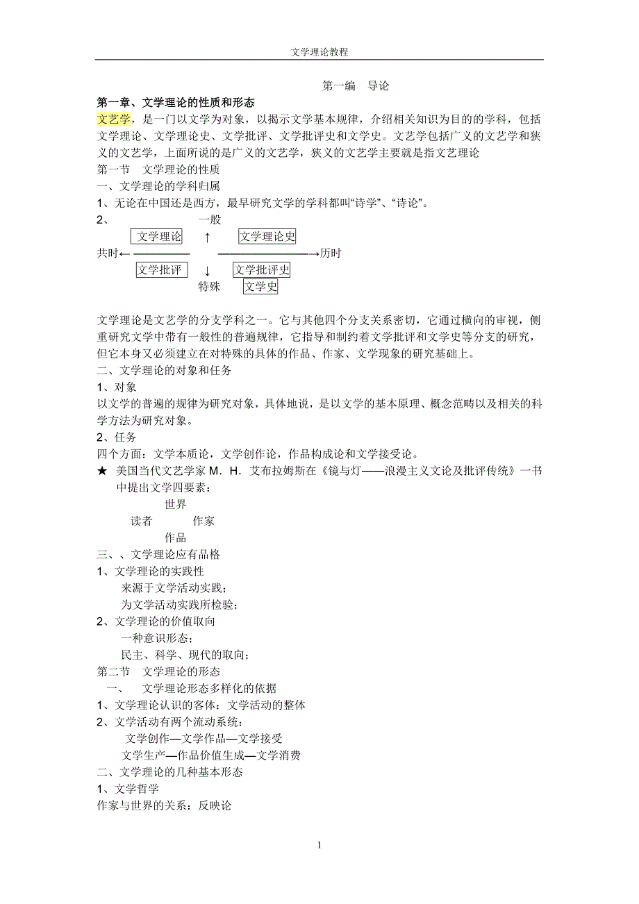 文学理论-童庆炳《文学理论教程》完整笔记 .doc_第1页