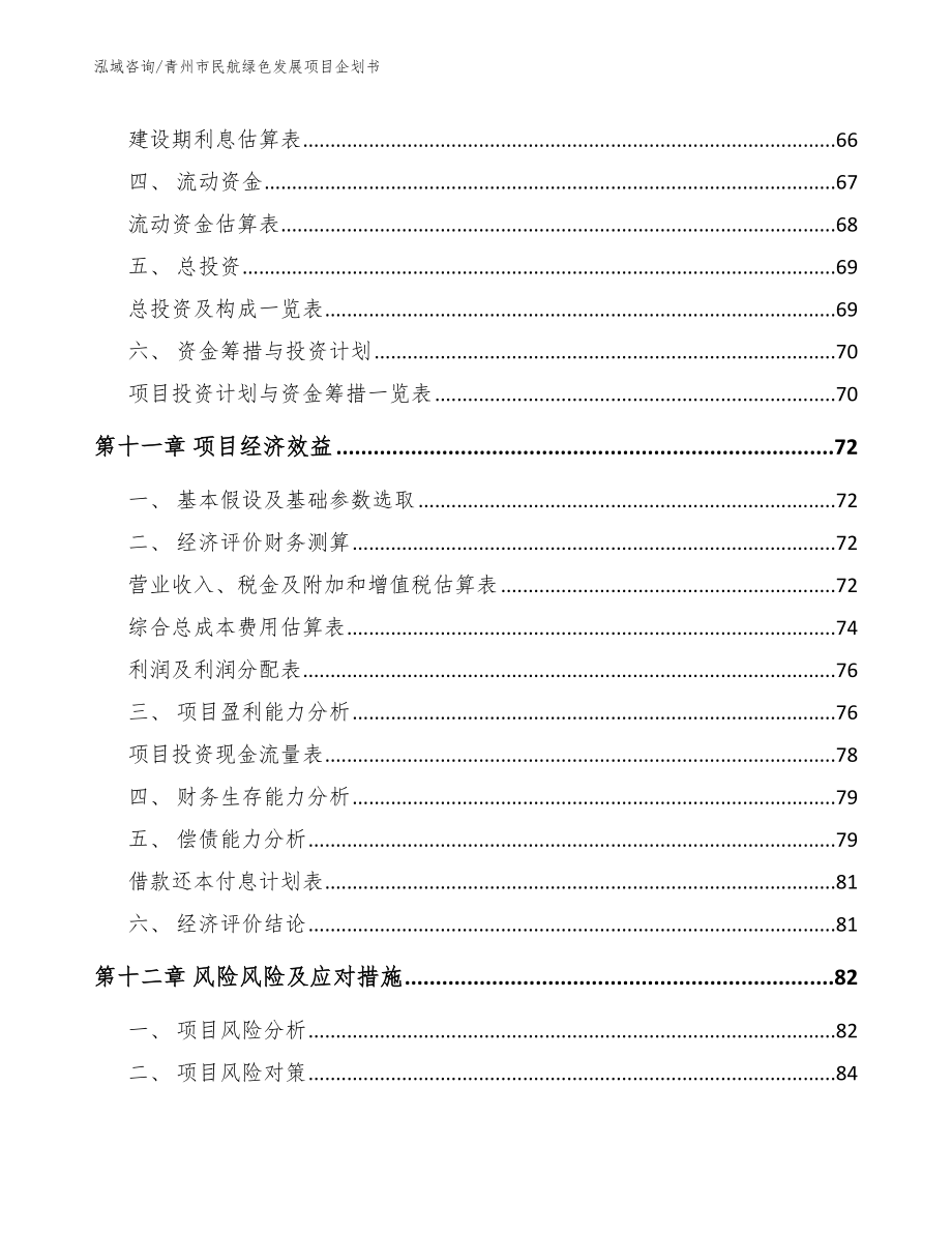 青州市民航绿色发展项目企划书（模板参考）_第5页