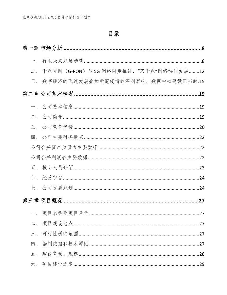 池州光电子器件项目投资计划书模板参考_第2页