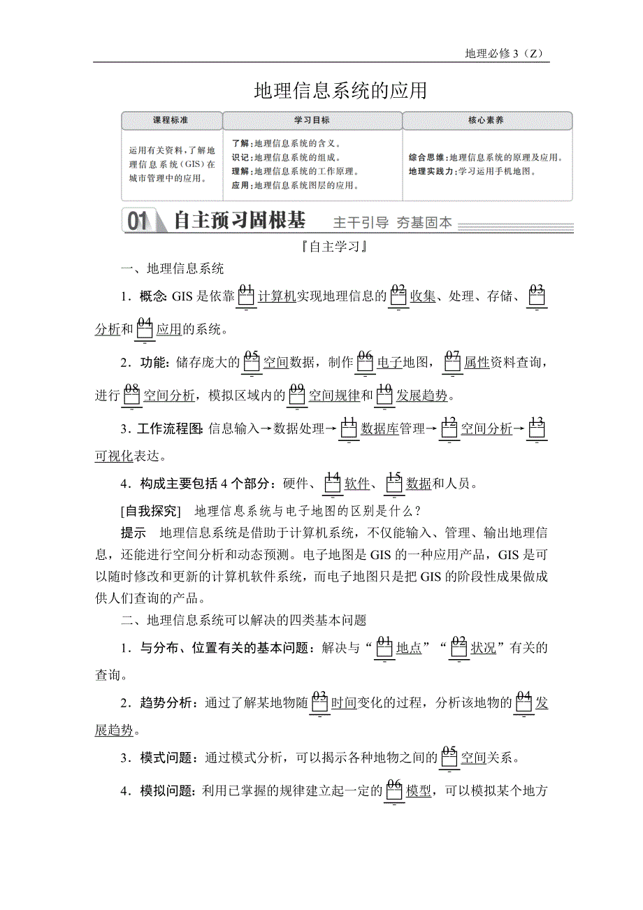 高中地理《地理信息系统的应用》导学案_第1页