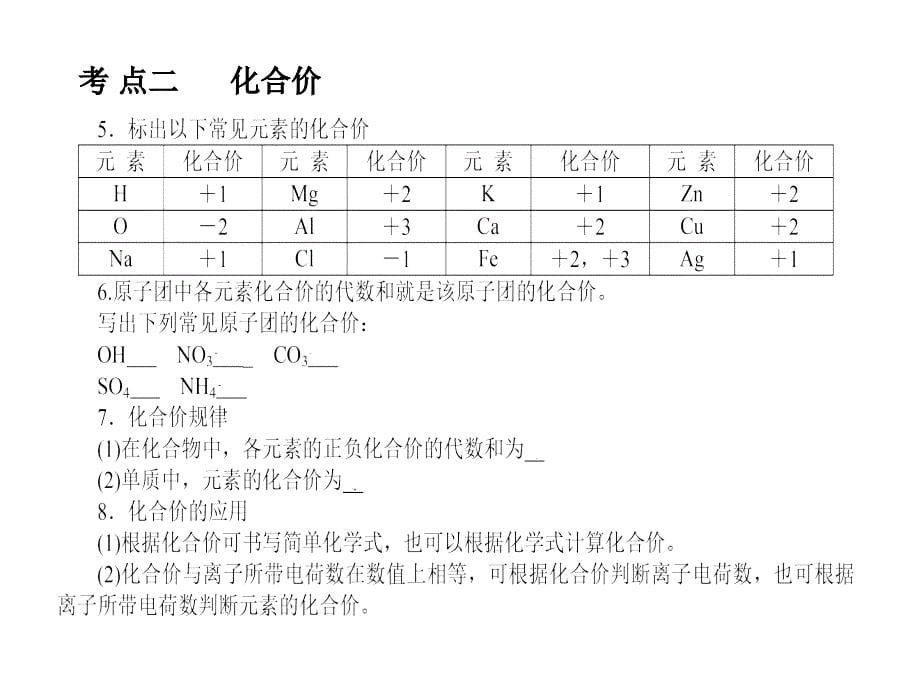 2012年中考化学第一轮复习专题2化学式和化合价.ppt_第5页