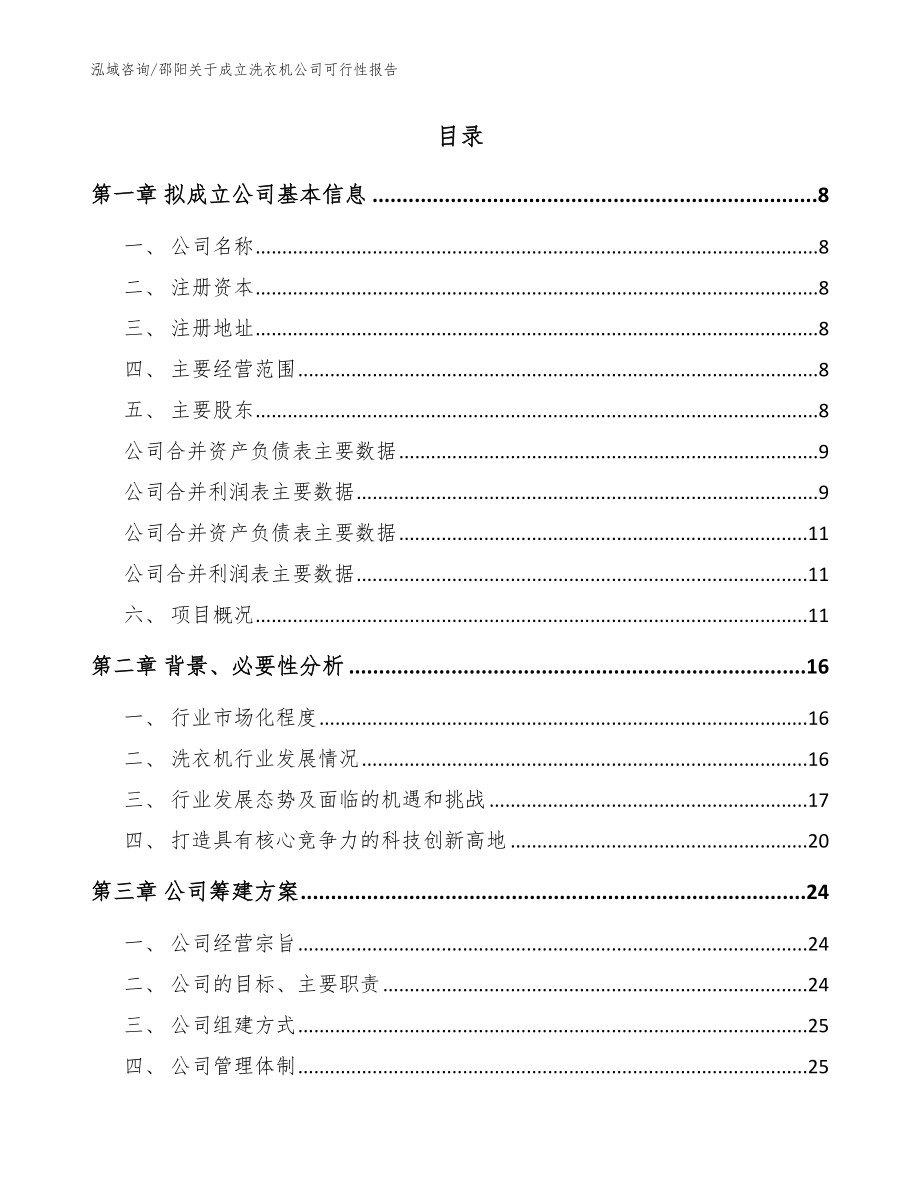 邵阳关于成立洗衣机公司可行性报告_模板范文_第2页