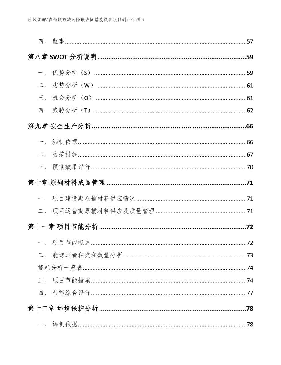 青铜峡市减污降碳协同增效设备项目创业计划书【范文】_第5页