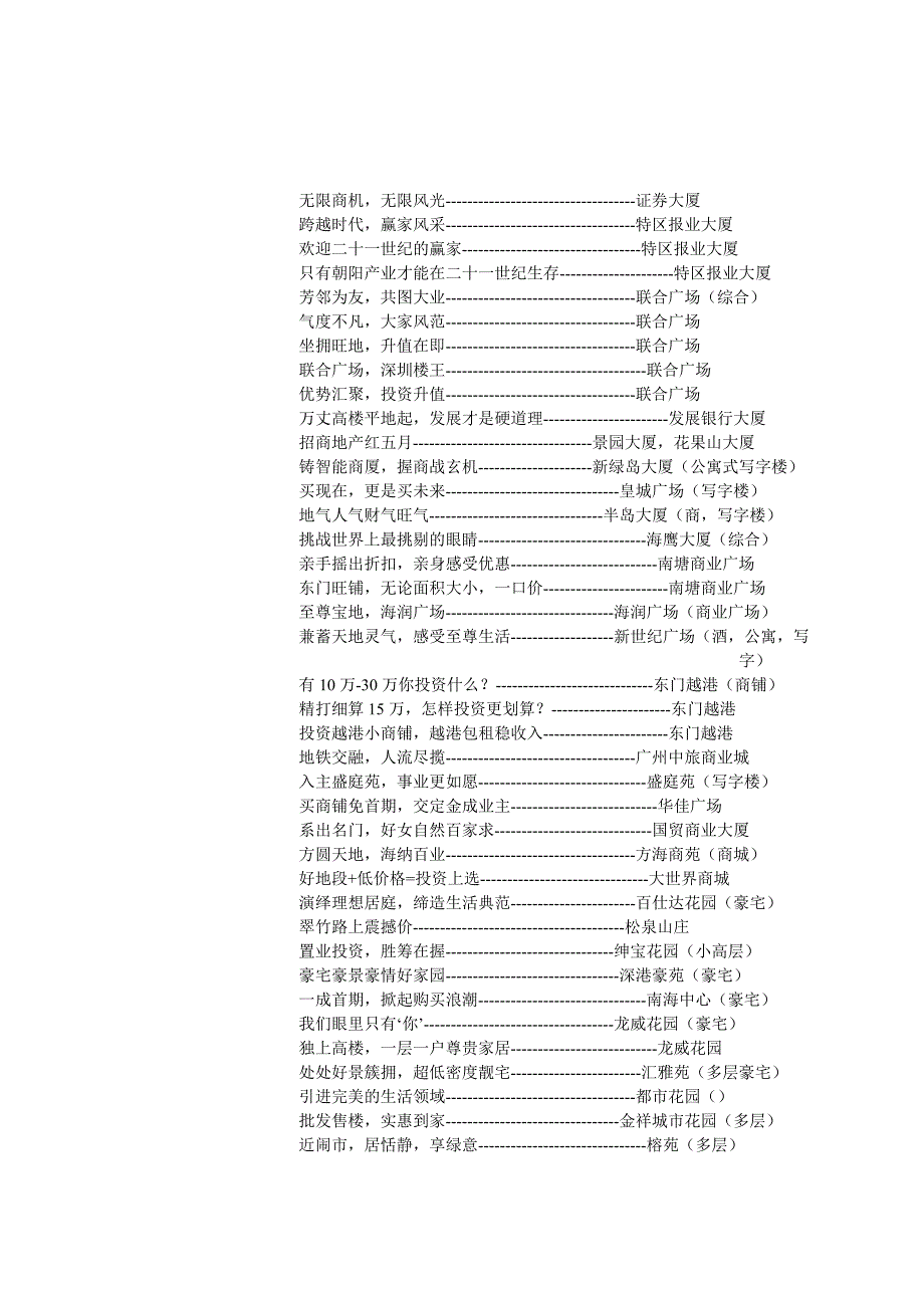 房地产广告语大全.doc_第2页