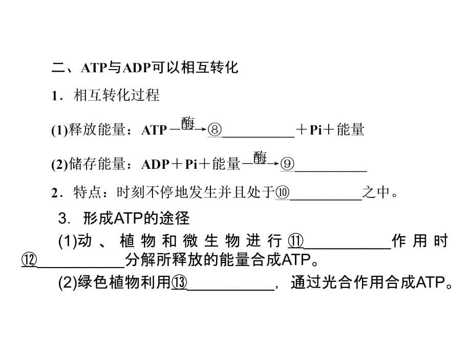 人教版教学课件1112高一生物必修1新人教版同步课件52细胞的能量通货ATP_第5页