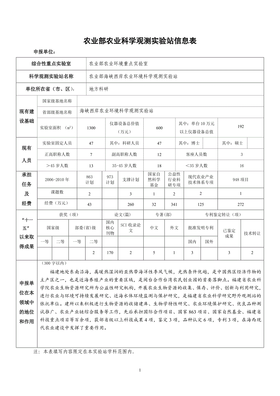 农业部农业科学观测实验站申报书.doc_第2页