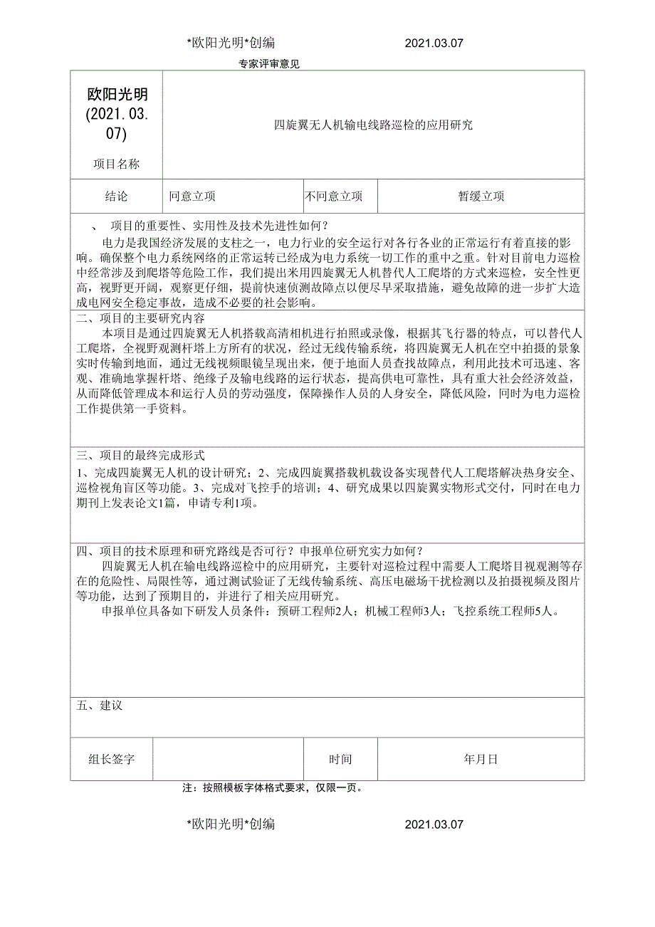 2021年专家评审意见模板_第1页