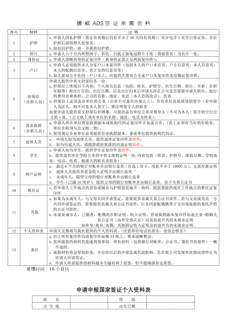 挪威签ADS团队签证所需资料NEW 0131_第1页
