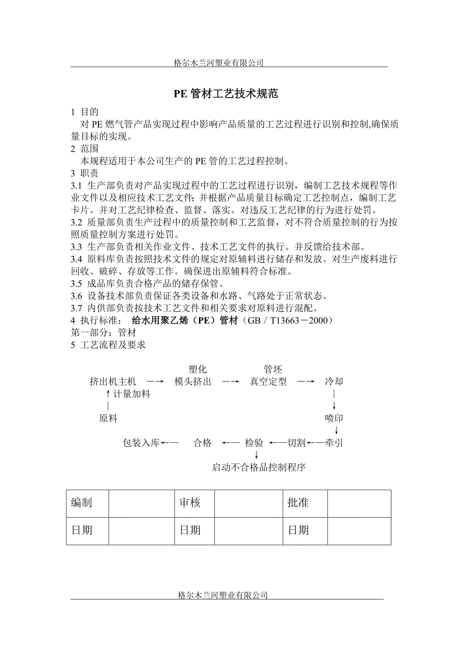 PE管工艺技术规范_第1页