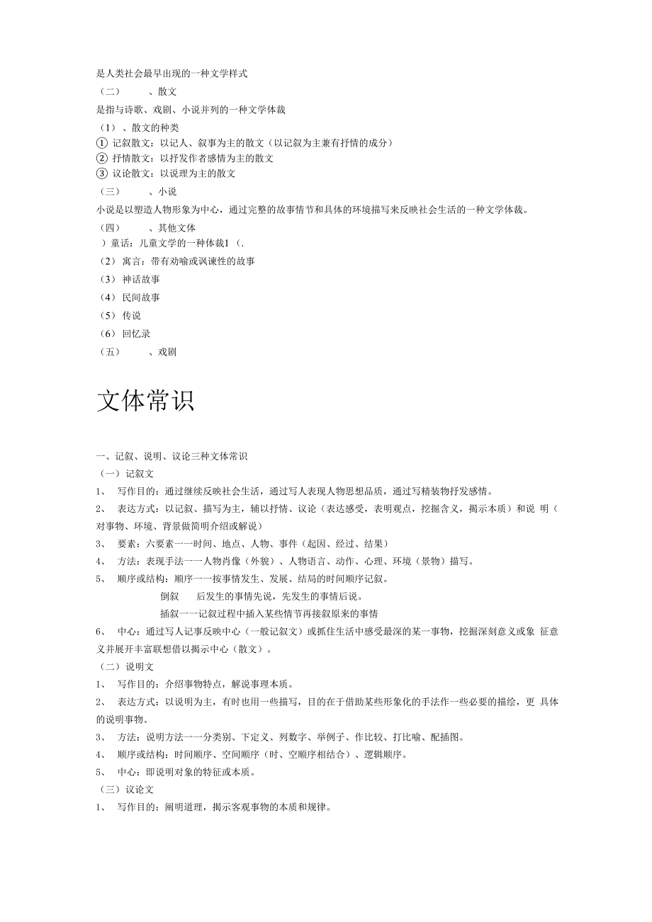 文章体裁分类文体常识及写作手法搜集讲解_第3页