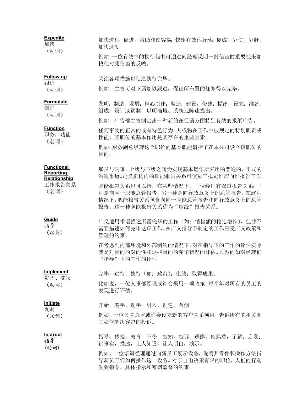 工作说明书岗位说明术语表样本.doc_第5页