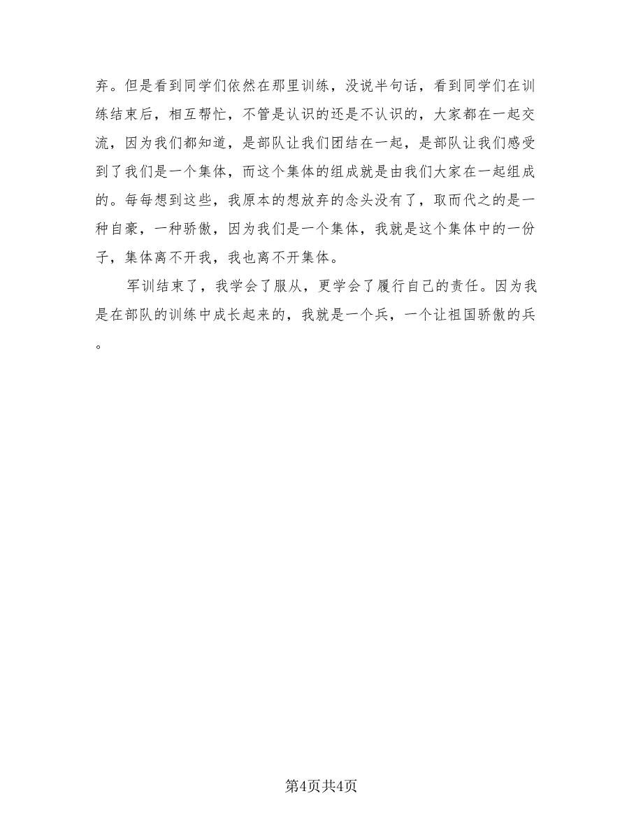 2023高中军训个人简单总结（三篇）.doc_第4页