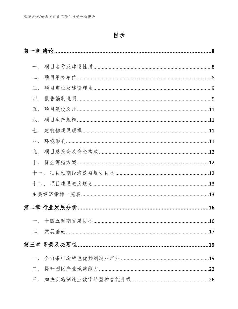 沧源县盐化工项目投资分析报告参考模板_第2页