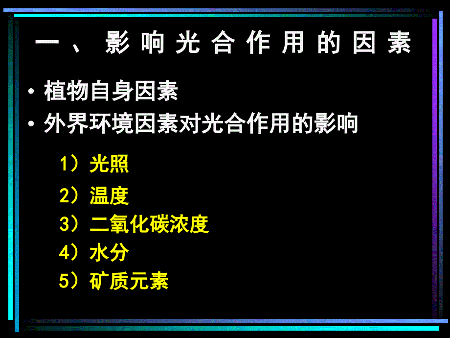 高一生物(影响光合作用的因素)课件_第2页