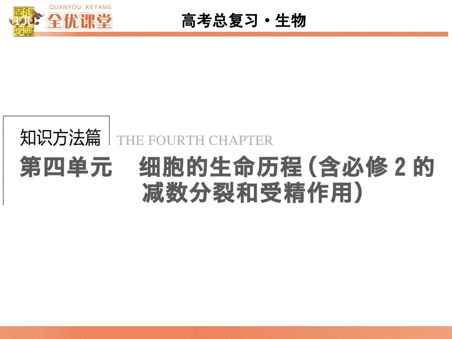 全优课堂高考生物一轮配套课件：4.12细胞增殖_第1页