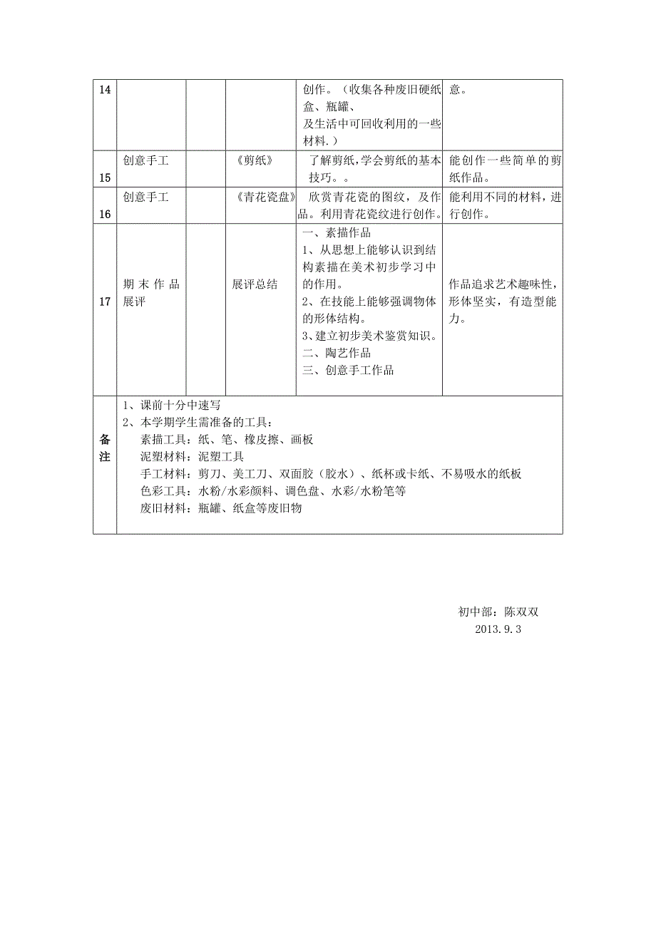 季初中美术兴趣班教学计划_第3页