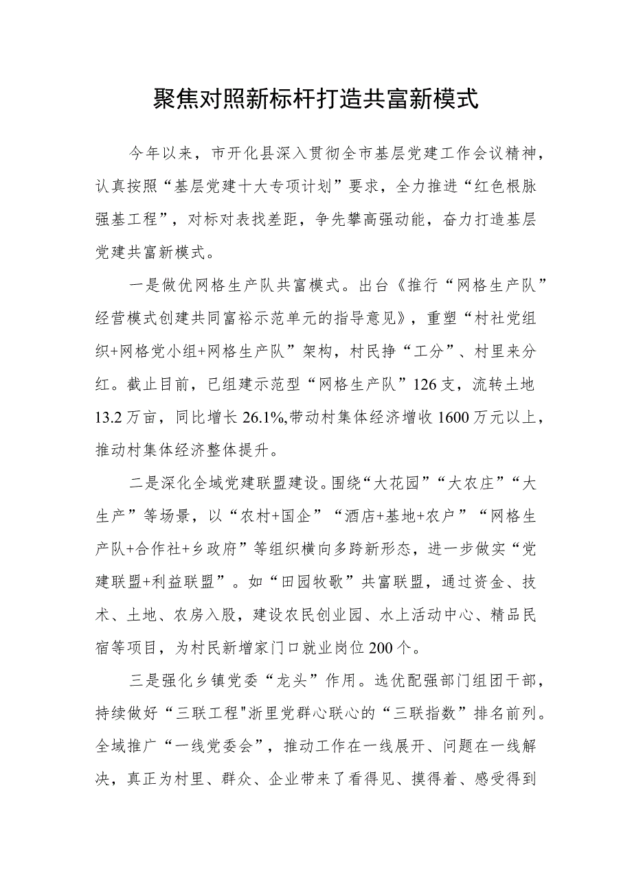 聚焦对照新标杆 打造共富新模式_第1页