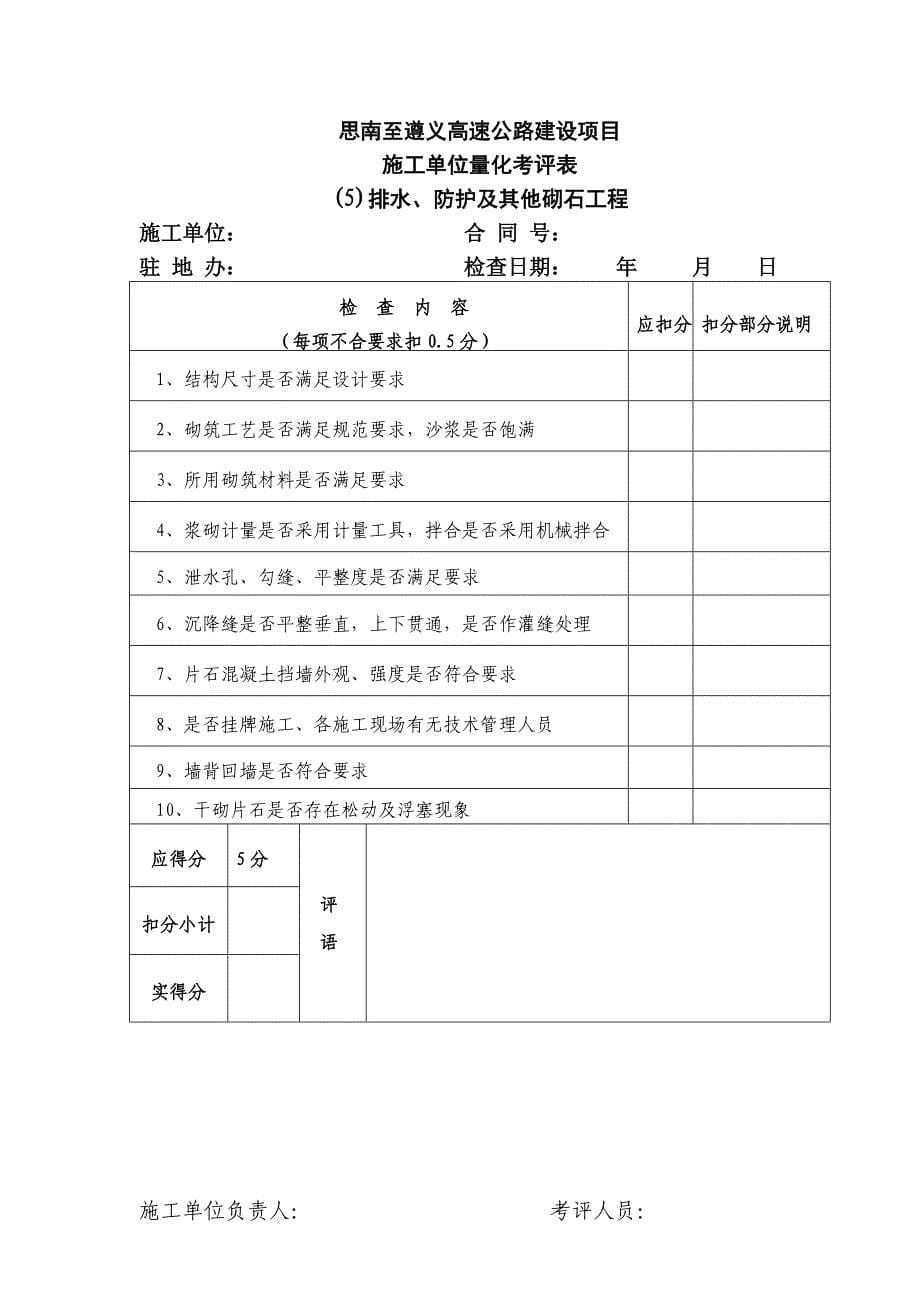 公路工程项目考核表施工单位.doc_第5页