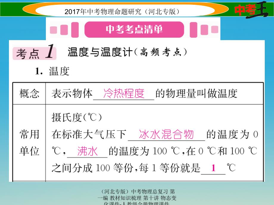 中考物理总复习第一编教材知识梳理第十讲物态变化课件_第2页