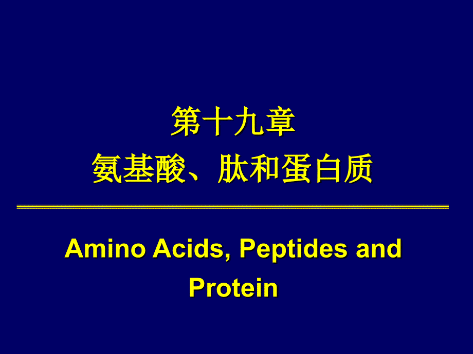 有机化学：第十九章 氨基酸、肽和蛋白质_第1页