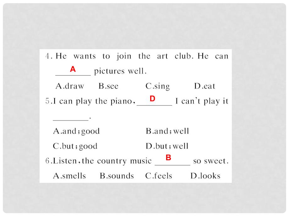 七年级英语下册 Unit 1 Can you play the guitar课件 （新版）人教新目标版_第4页