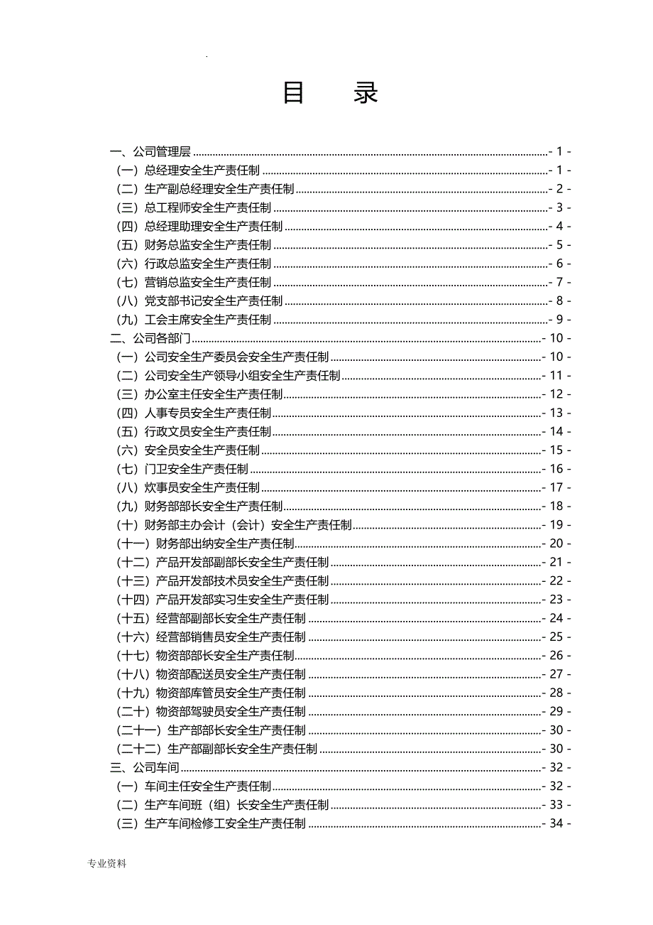 公司安全生产责任制汇编(印制版)_第3页