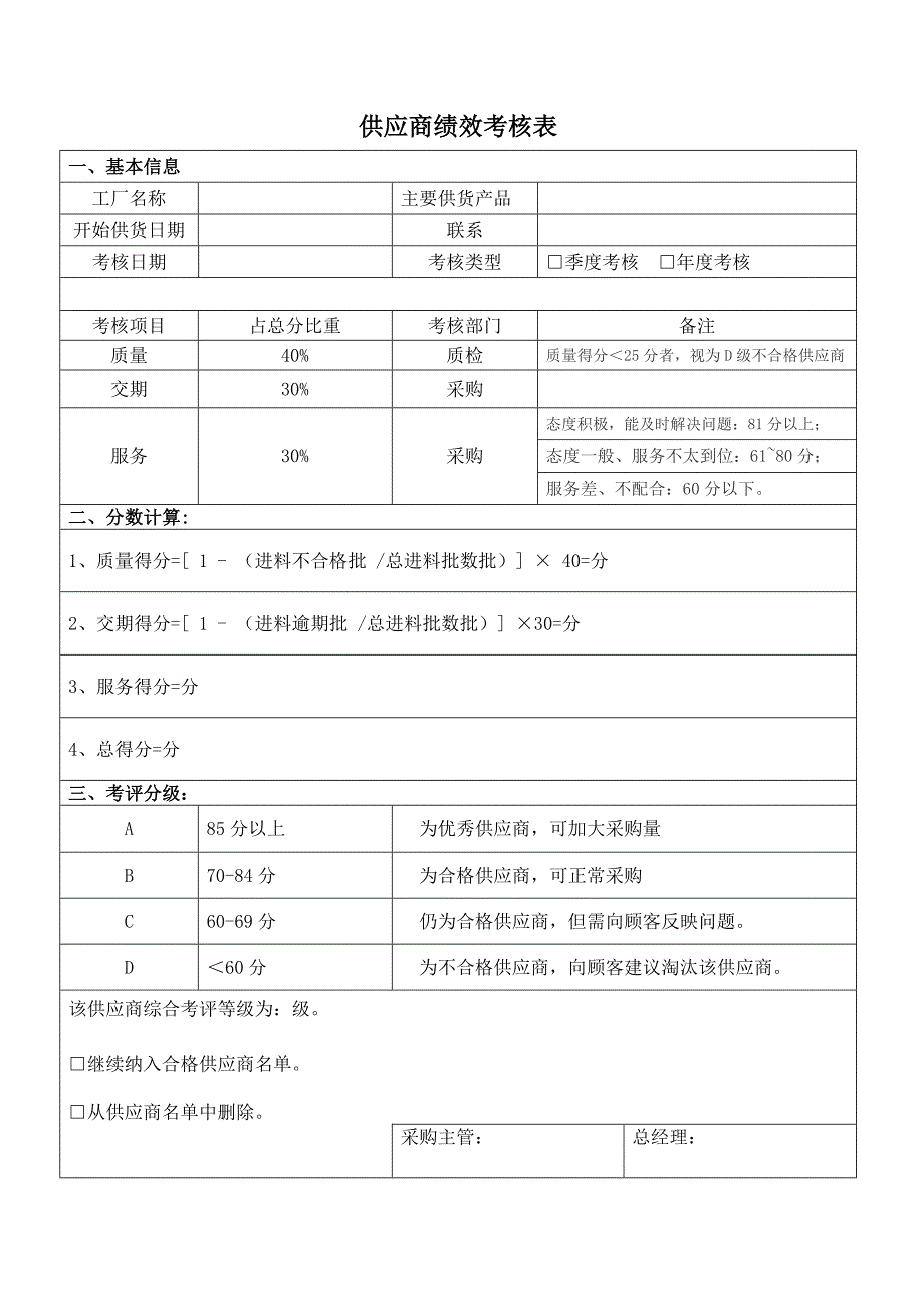 供应商季度考核表实用文档_第3页