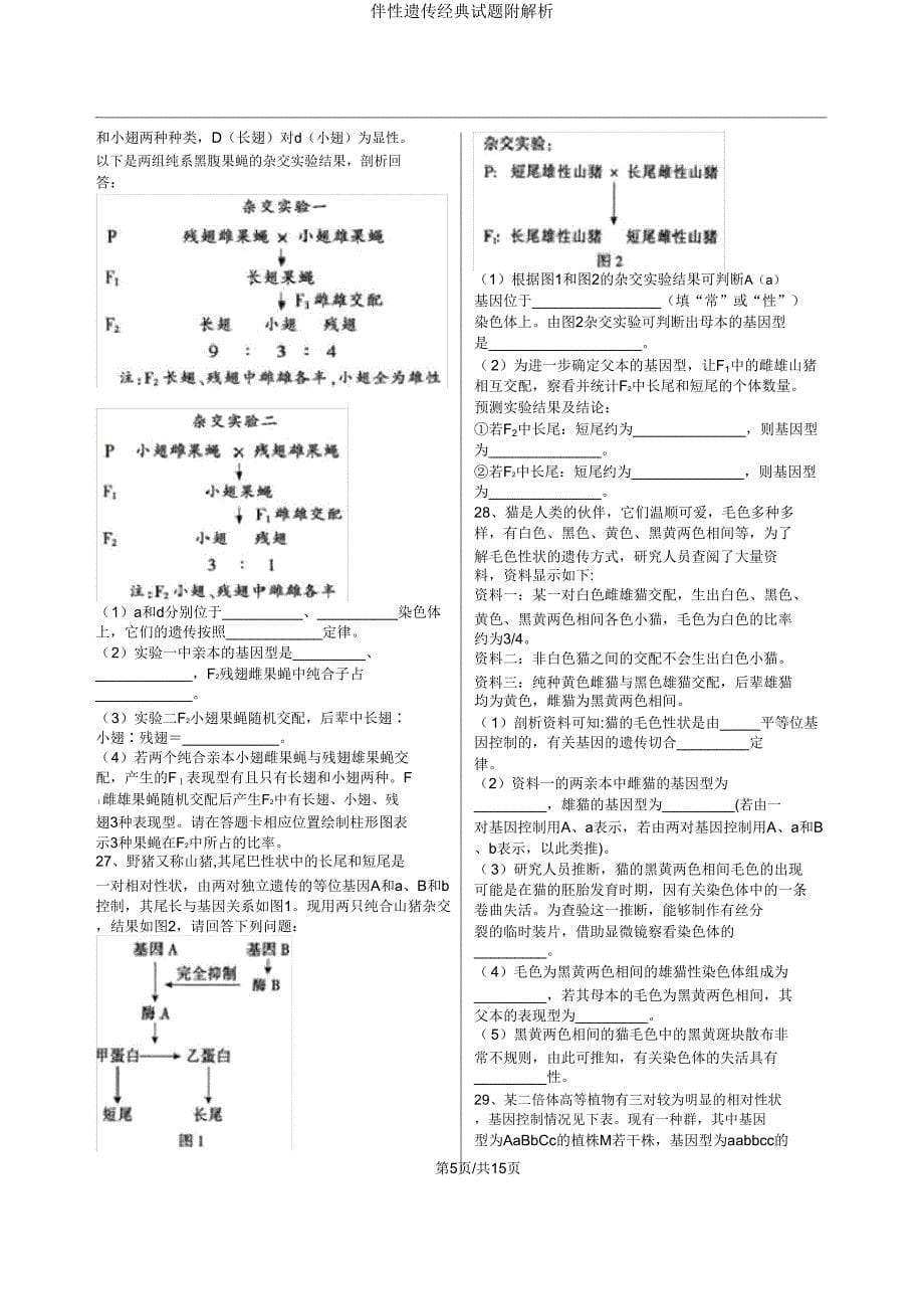 伴性遗传经典试题附解析.doc_第5页