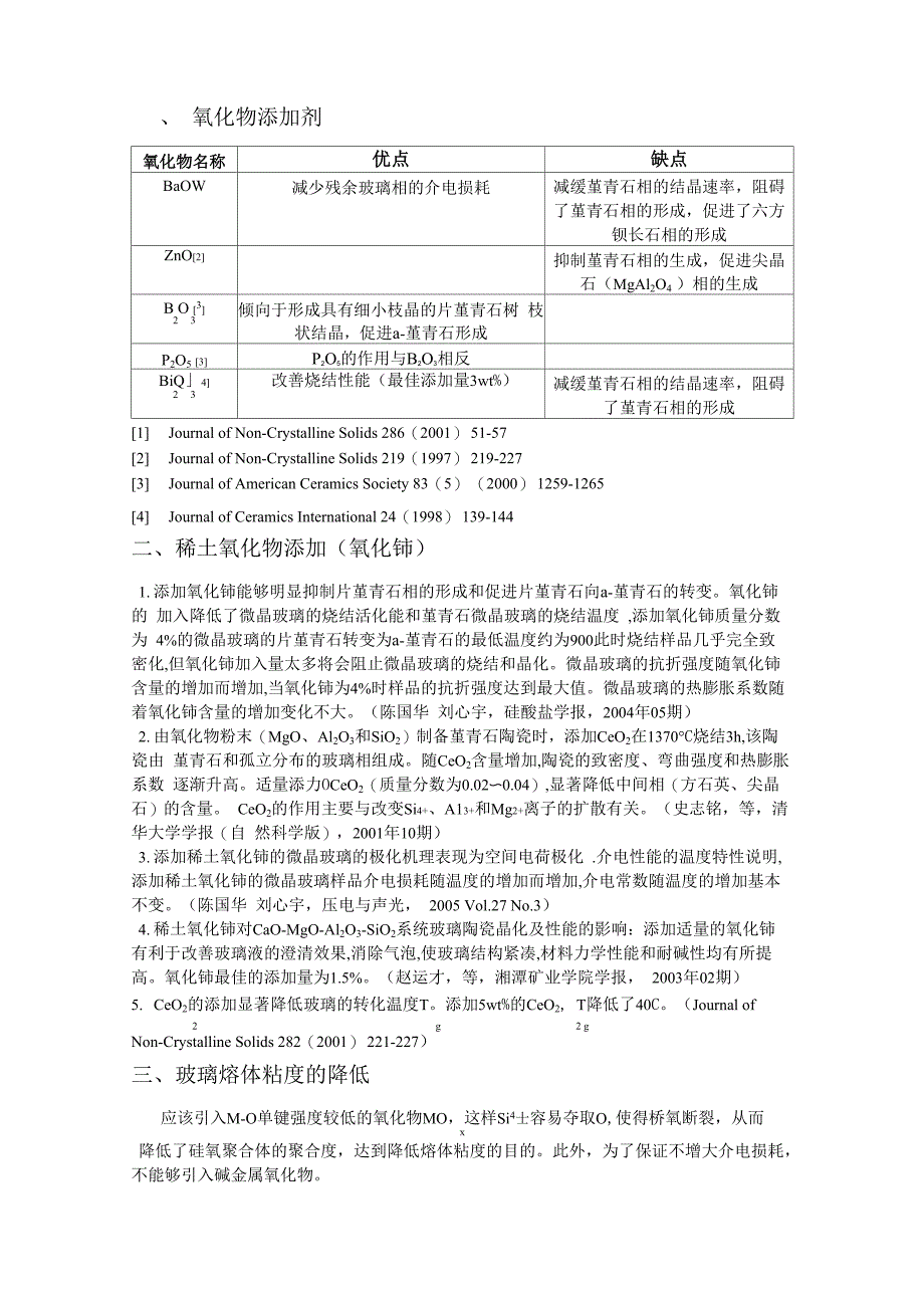 堇青石基微晶玻璃添加剂作用_第1页