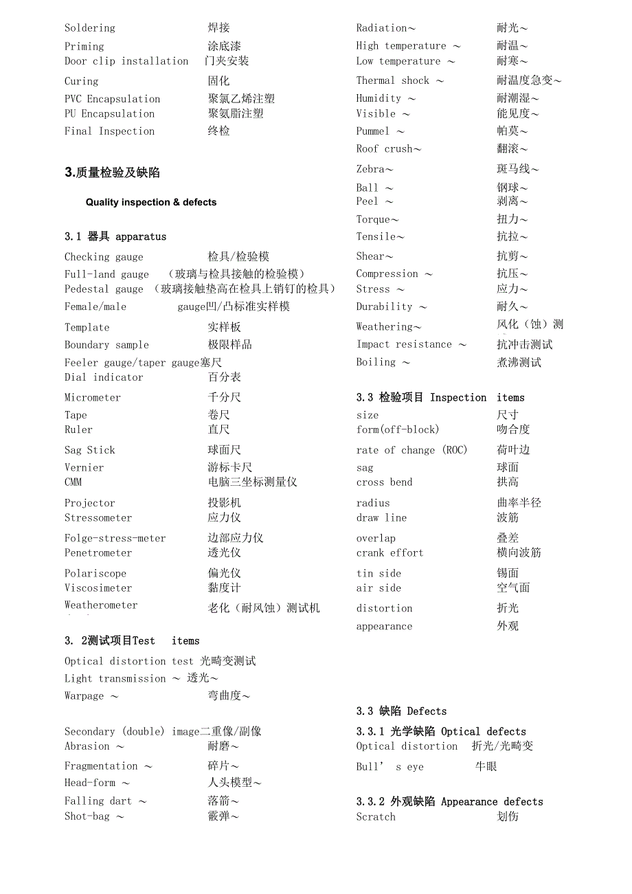 汽车玻璃专业术语_第2页