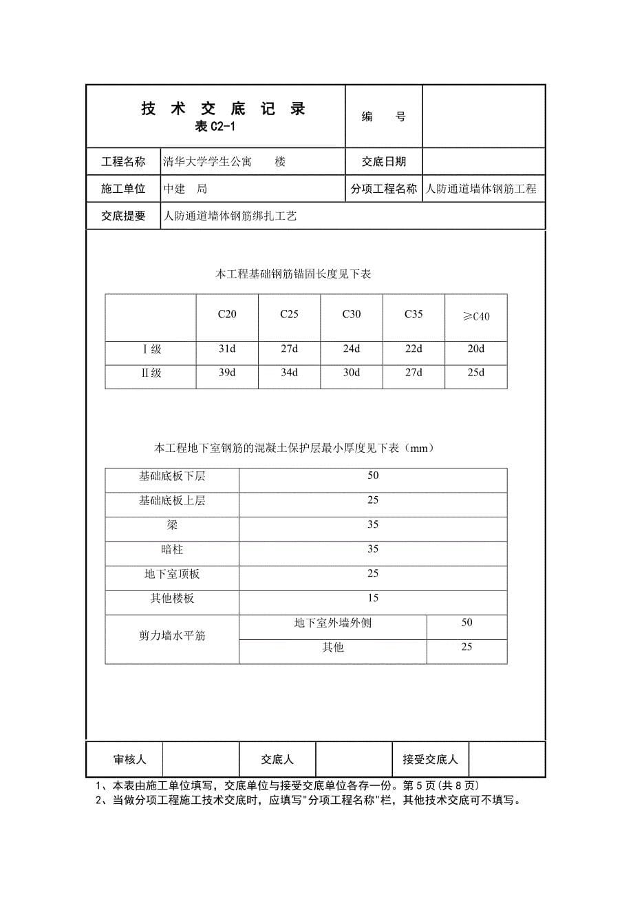 人防通道地下室墙体钢筋绑扎技术交底_第5页