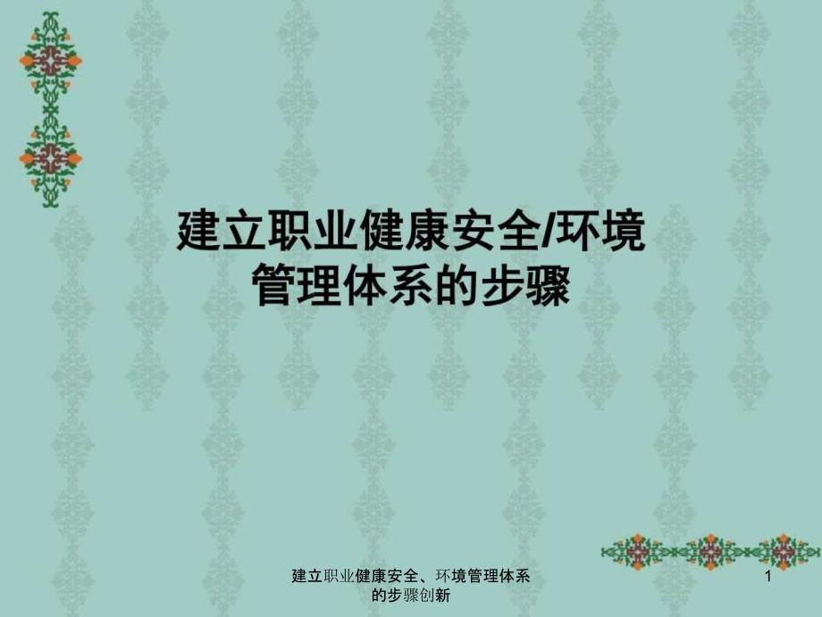 建立职业健康安全环境管理体系的步骤创新课件_第1页