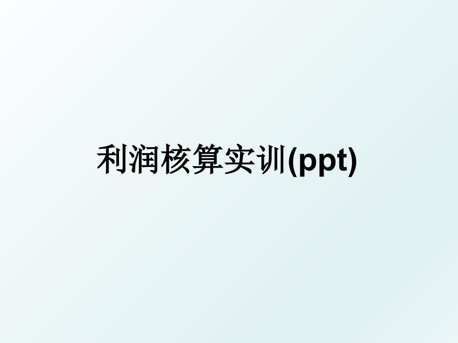 利润核算实训ppt_第1页