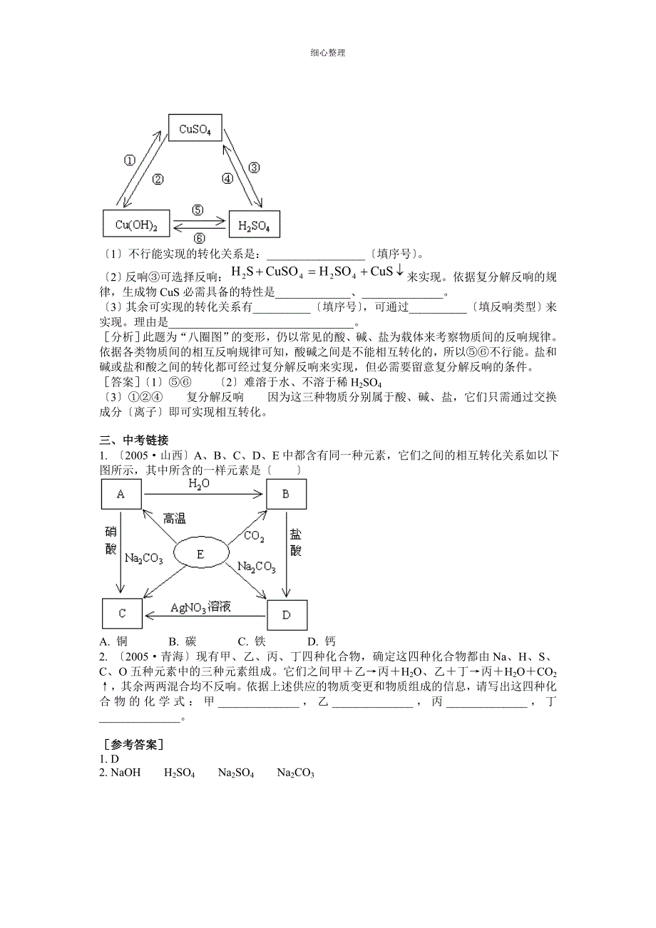 初中化学 常见的物质及其反应规律_第3页