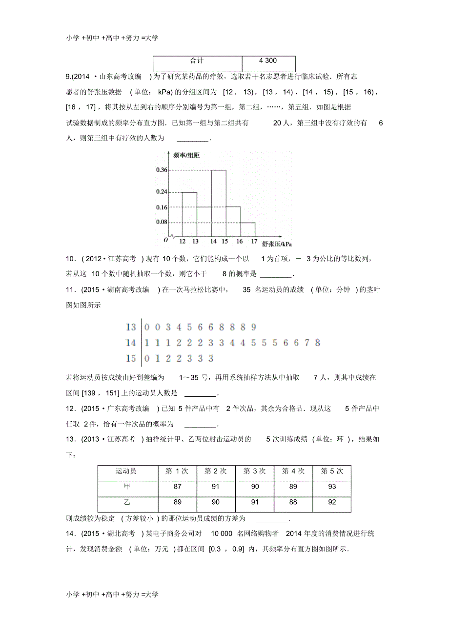 高三数学专题复习专题六概率与统计文_第2页