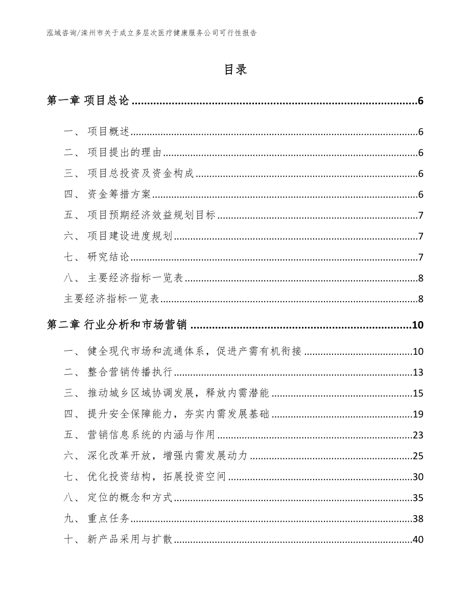 滦州市关于成立多层次医疗健康服务公司可行性报告【参考模板】_第1页