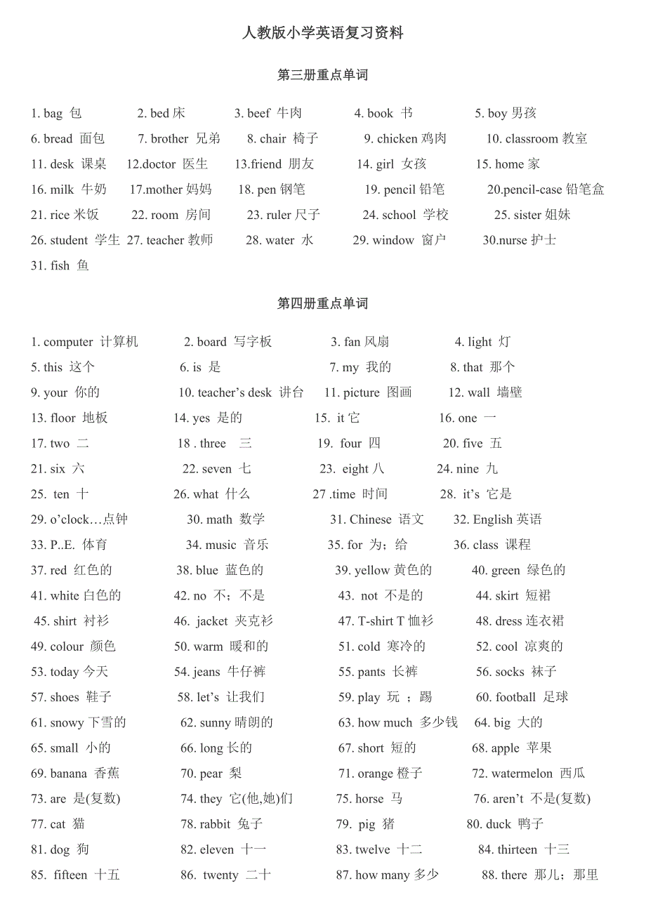 人教版小学英语复习资料_第1页