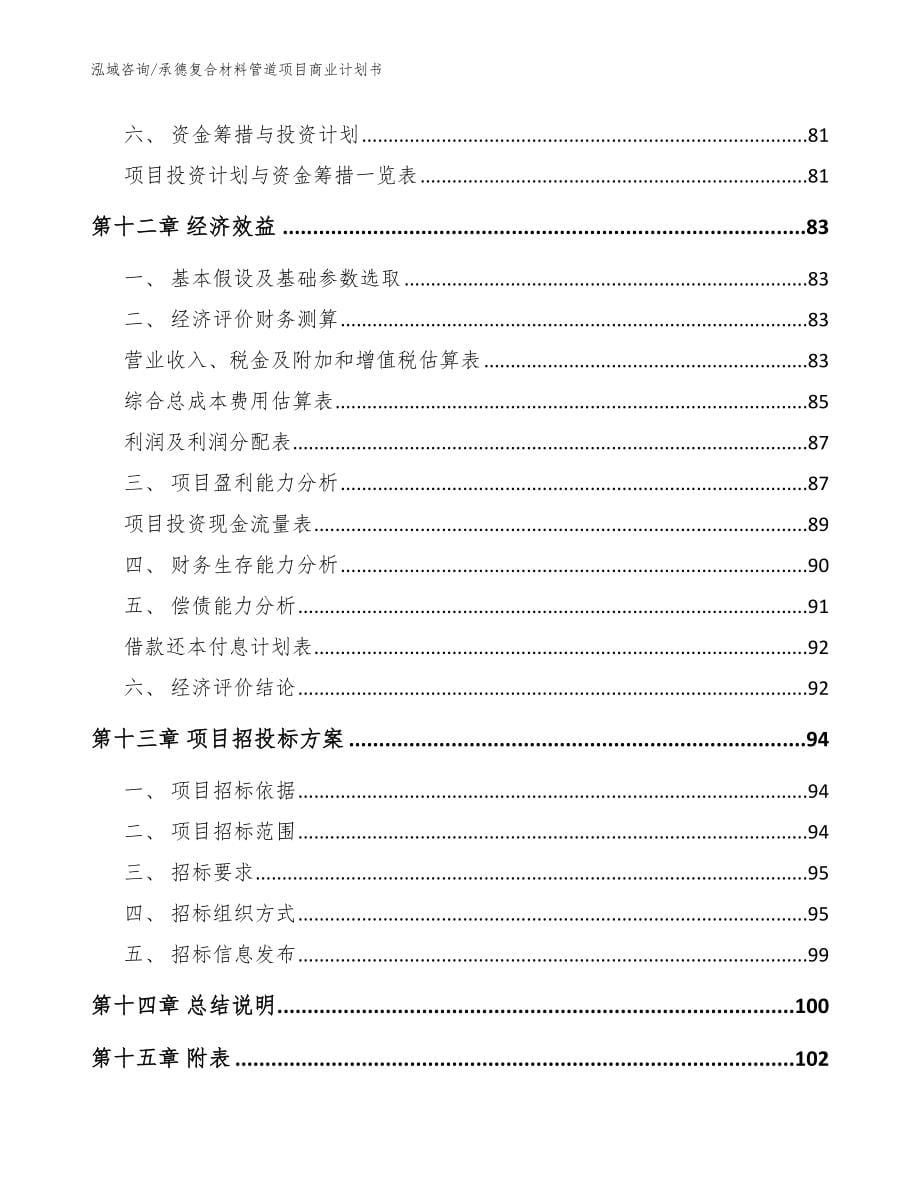 承德复合材料管道项目商业计划书【范文模板】_第5页