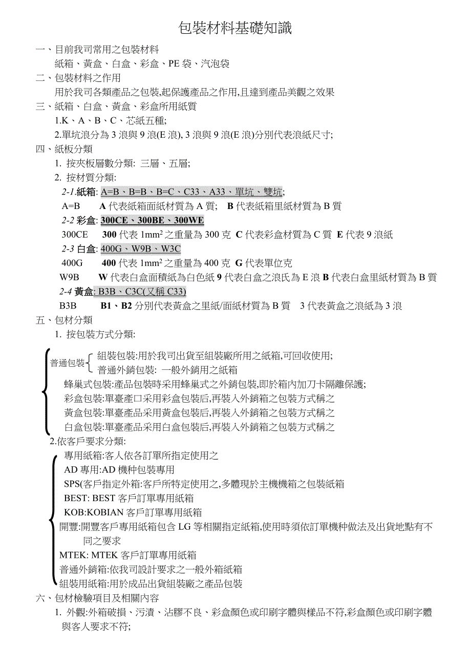 《包装材料基础知识》word版_第1页