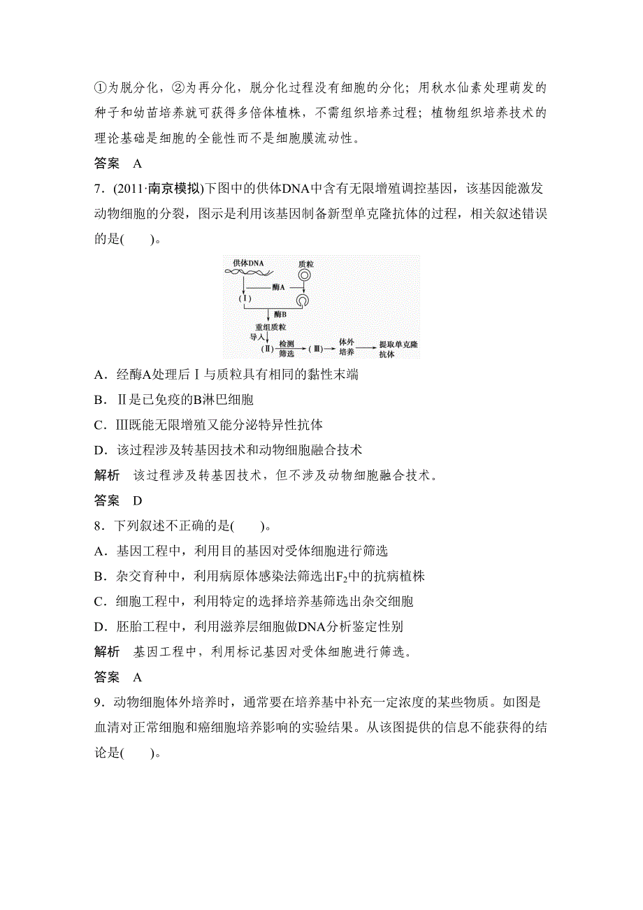 高考生物一轮复习之考点训练植物组织培养与植物体细胞杂交_第4页