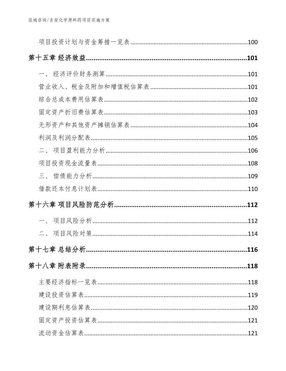 吉安化学原料药项目实施方案（范文模板）_第5页