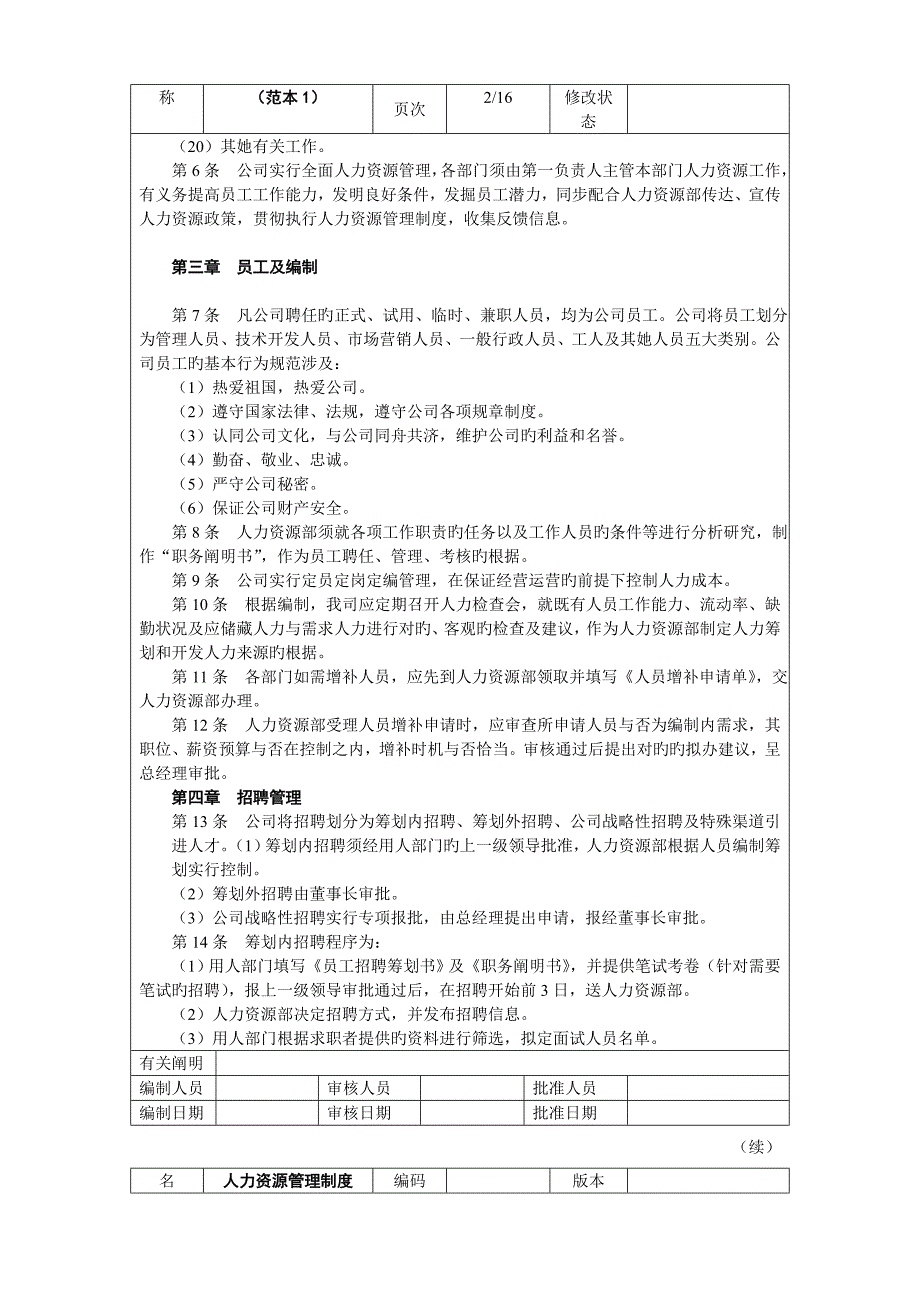 人力资源管理新版制度范本样本_第2页