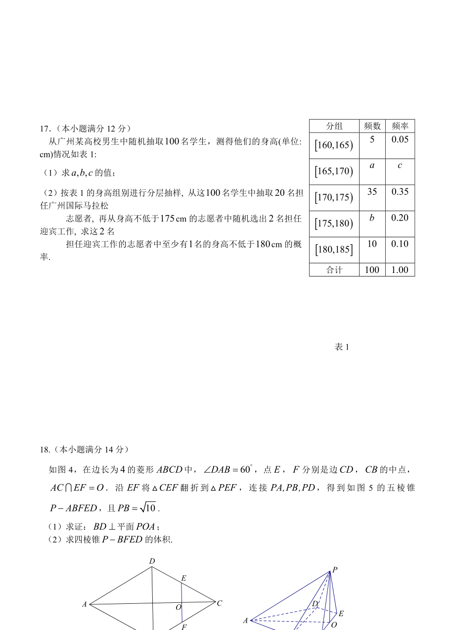 广东省广州市2016届高中毕业班综合测试(一)数学文试题_第4页