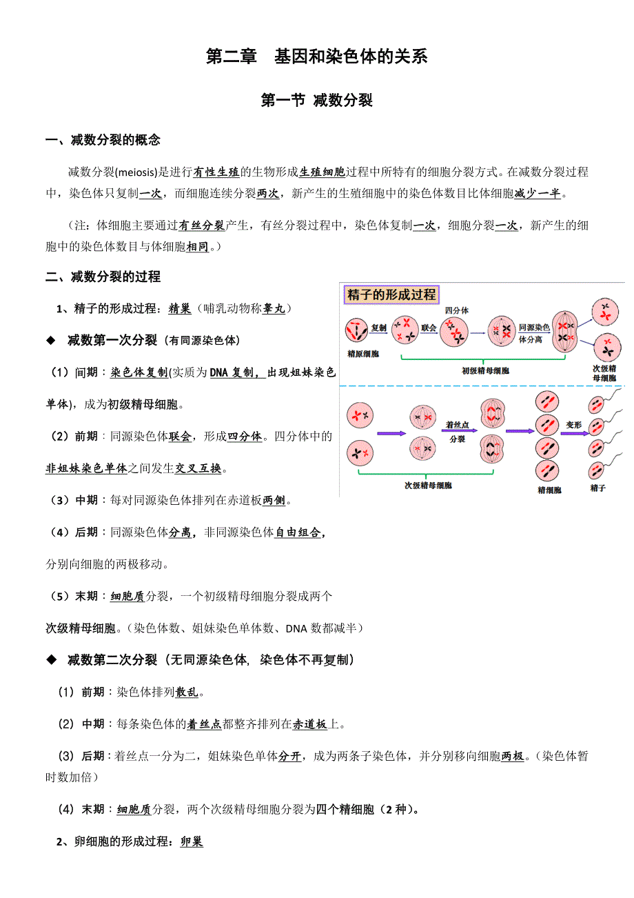 高中生物人教版必修二第二章知识点总结_第1页