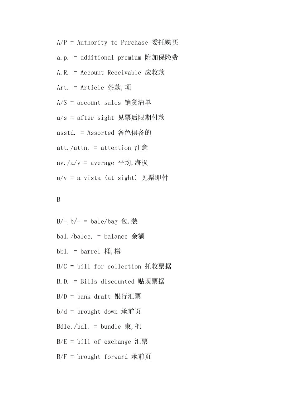 经贸英语常用词缩写大全_第2页