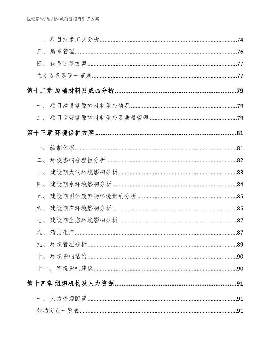 达州纯碱项目招商引资方案【参考模板】_第5页