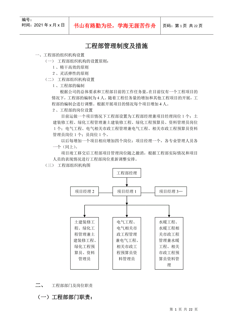 房地产公司工程部管理制度及措施_第1页