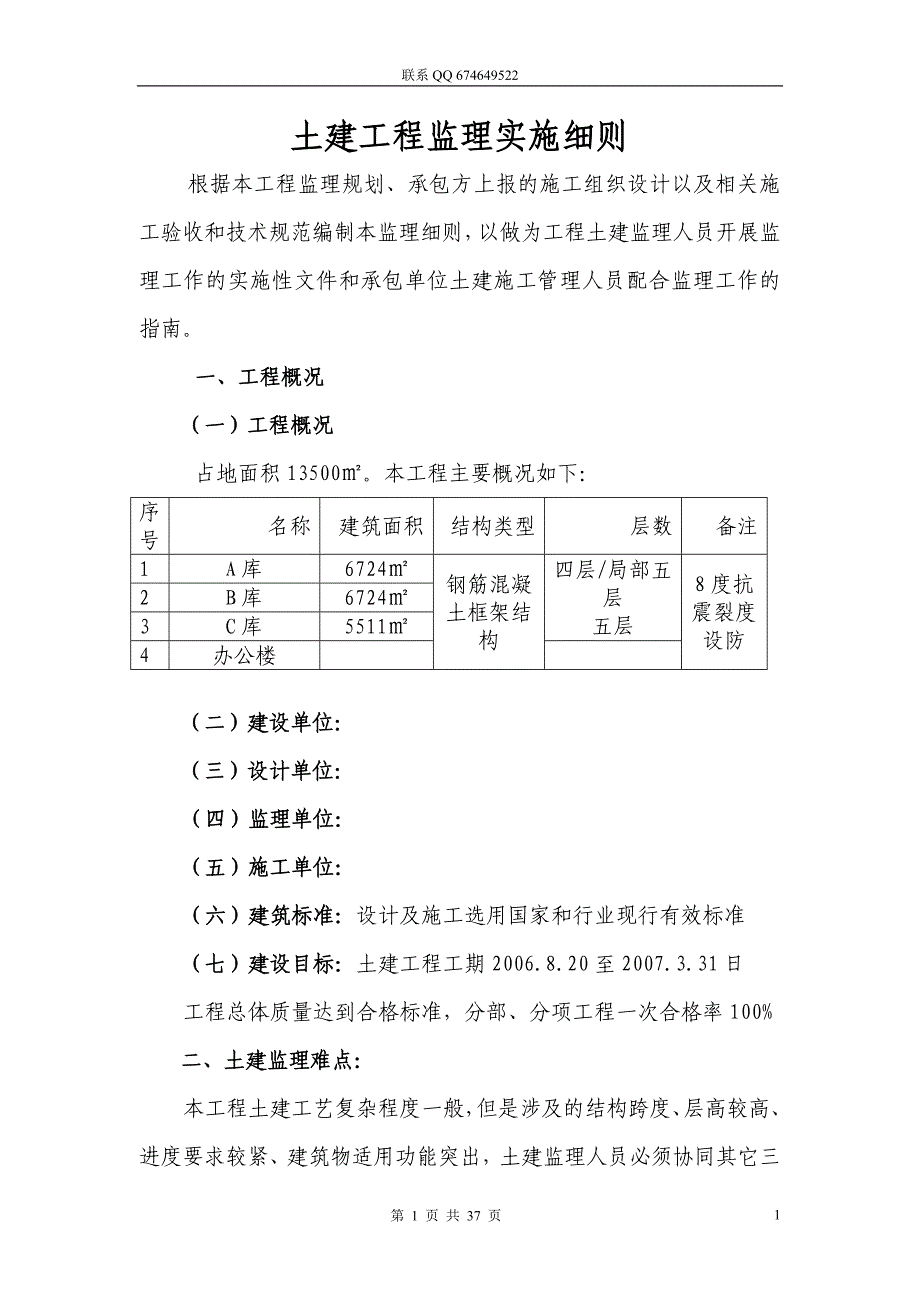 土建工程监理实施细则33_第1页