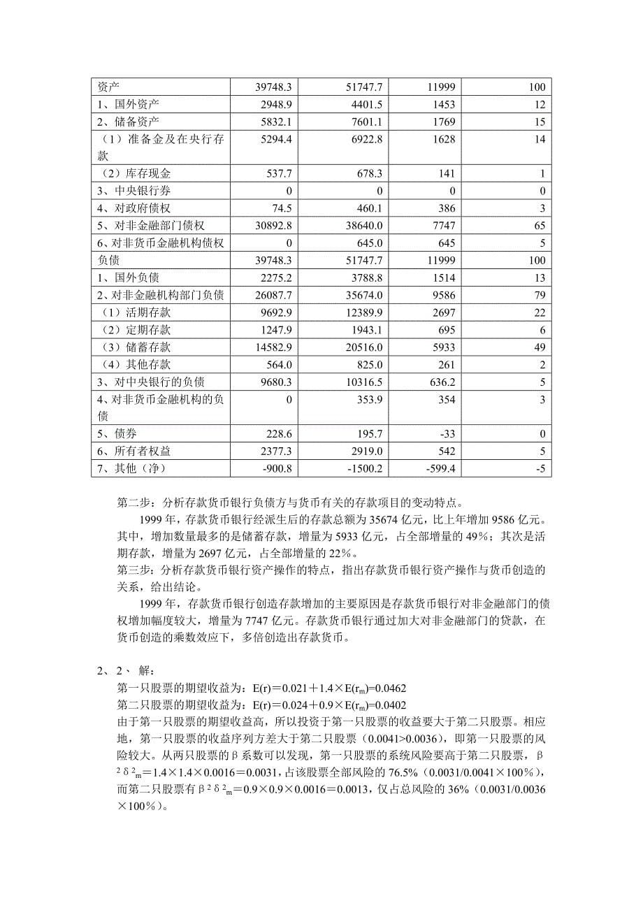 金融统计分析模拟试题_第5页