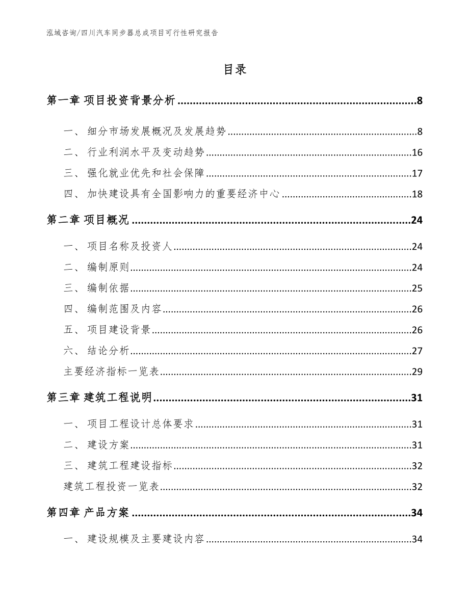 四川汽车同步器总成项目可行性研究报告_第1页